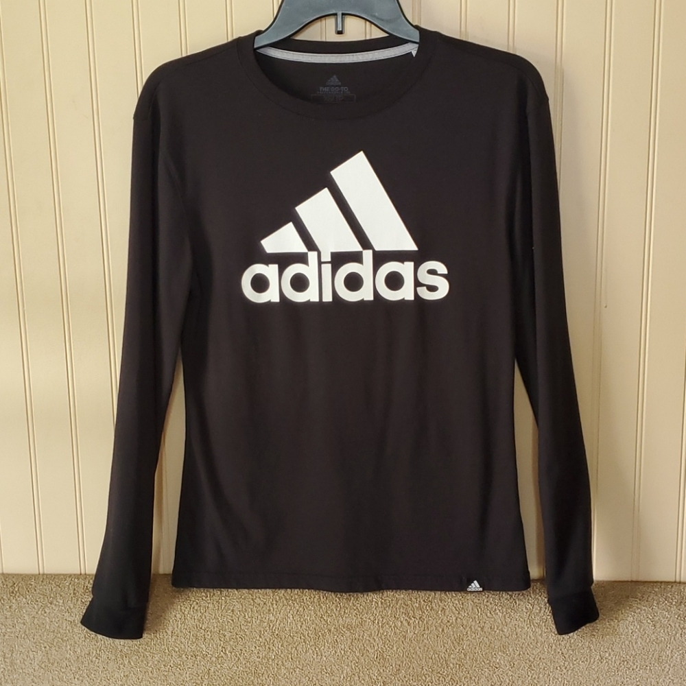 Adidas go-to tee XS black long sleeved tee white - Picture 7 of 7